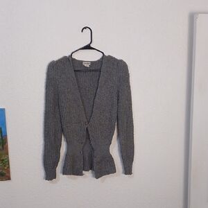 $MAKE‎ OFFER$ Vintage Andrew St John Gray Cardigan Sweater w/ V-Neck Knit Design